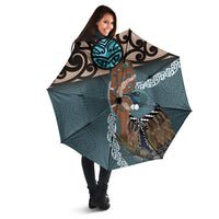 New Zealand Tui Bird Maripi Umbrella Maori Weapon Kowhaiwhai Pattern