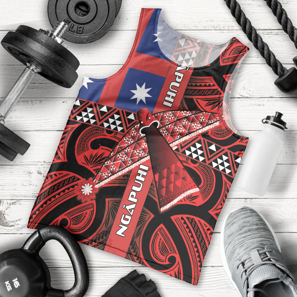 Aotearoa Iwi Ngapuhi Men Tank Top Tuhoronuku Kite United Tribes Flag Maori Pattern LT22 - Polynesian Pride