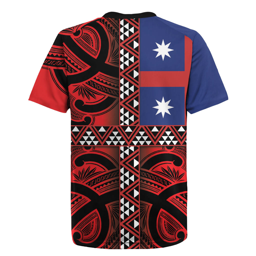 Aotearoa Iwi Ngapuhi Rugby Jersey Tuhoronuku Kite United Tribes Flag Maori Pattern LT22 - Polynesian Pride