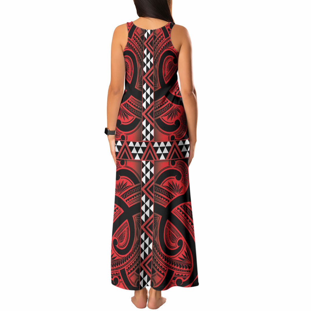 Aotearoa Iwi Ngapuhi Tank Maxi Dress Tuhoronuku Kite United Tribes Flag Maori Pattern LT22 - Polynesian Pride