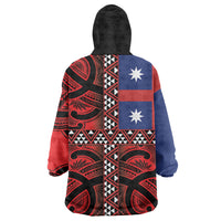 Aotearoa Iwi Ngapuhi Wearable Blanket Hoodie Tuhoronuku Kite United Tribes Flag Maori Pattern LT22 - Polynesian Pride