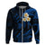 Custom Niihau Hawaii Hoodie Polynesian Tattoo and Pacific Plumeria Blue Vibe LT9 Zip Hoodie Blue - Polynesian Pride