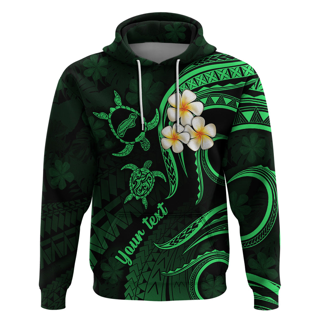 Custom Niihau Hawaii Hoodie Polynesian Tattoo and Pacific Plumeria Green Vibe LT9 Pullover Hoodie Green - Polynesian Pride