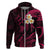 Custom Niihau Hawaii Hoodie Polynesian Tattoo and Pacific Plumeria Pink Vibe LT9 Zip Hoodie Pink - Polynesian Pride