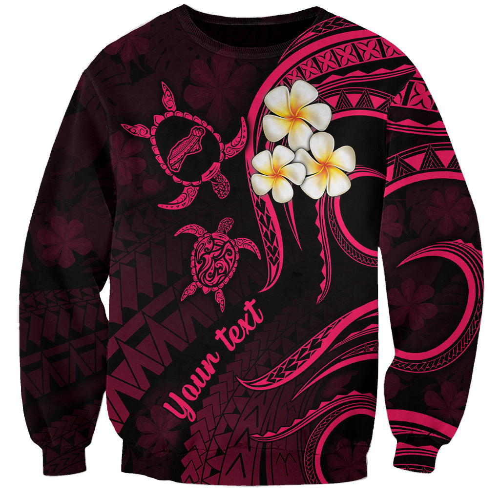 Personalised Niihau Hawaii Sweatshirt Polynesian Tattoo and Pacific Plumeria Pink Vibe LT9 Unisex Pink - Polynesian Pride