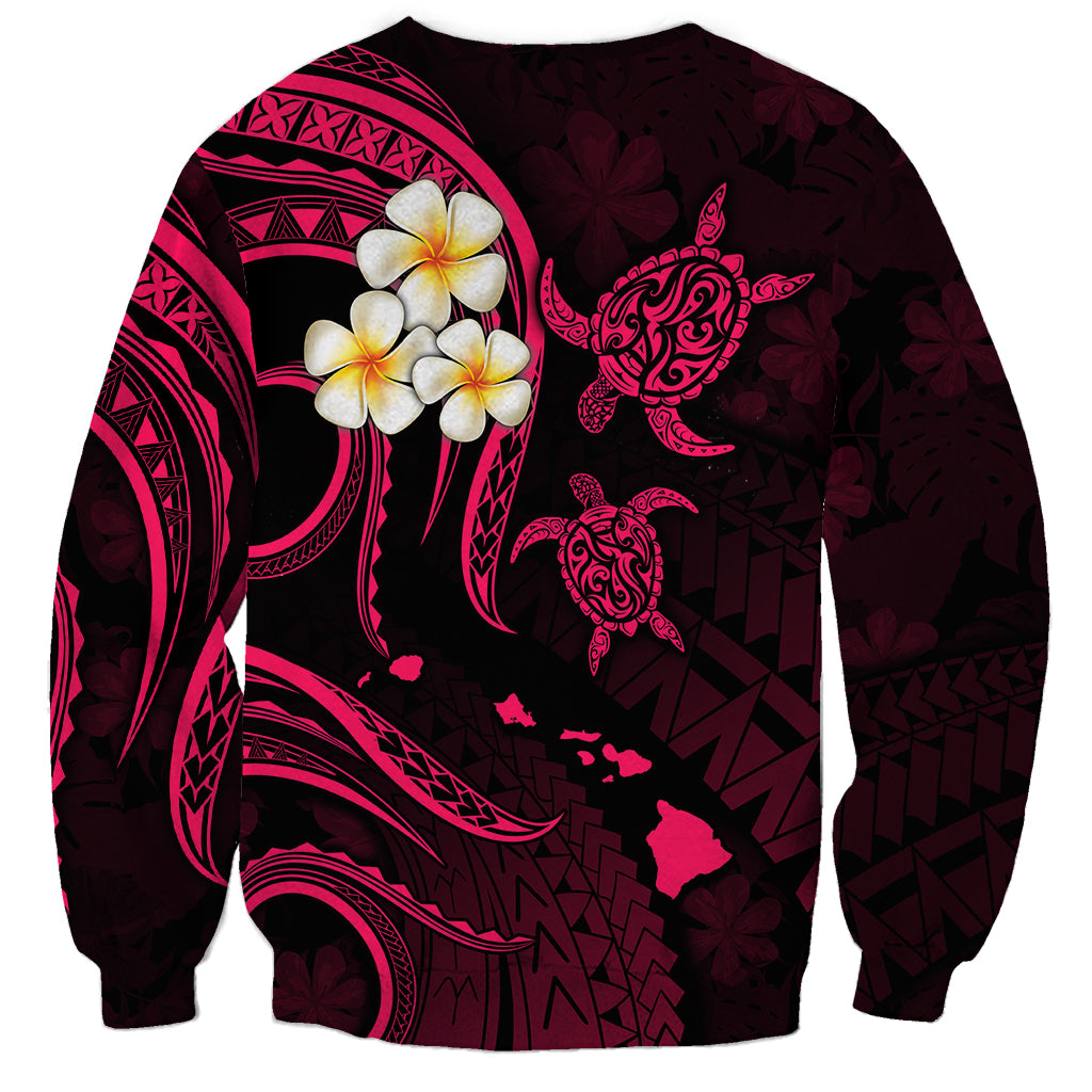 Personalised Niihau Hawaii Sweatshirt Polynesian Tattoo and Pacific Plumeria Pink Vibe LT9 - Polynesian Pride
