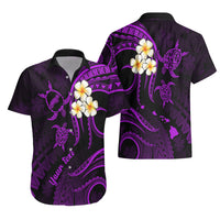 Personalised Niihau Hawaii Hawaiian Shirt Polynesian Tattoo and Pacific Plumeria Purple Vibe LT9 - Polynesian Pride