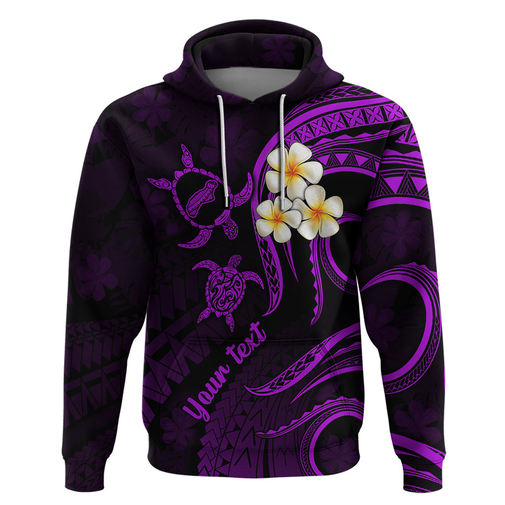 Custom Niihau Hawaii Hoodie Polynesian Tattoo and Pacific Plumeria Purple Vibe LT9 Pullover Hoodie Purple - Polynesian Pride