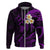 Custom Niihau Hawaii Hoodie Polynesian Tattoo and Pacific Plumeria Purple Vibe LT9 Zip Hoodie Purple - Polynesian Pride