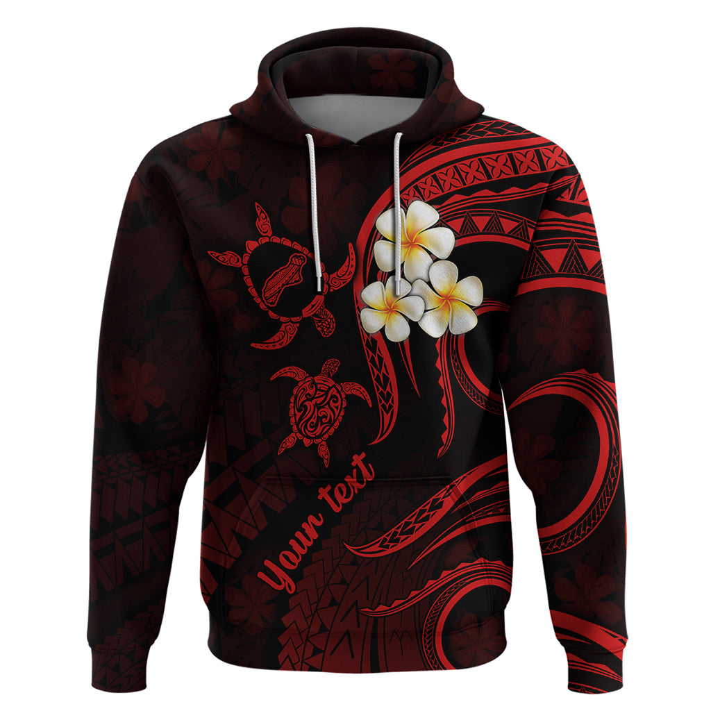 Custom Niihau Hawaii Hoodie Polynesian Tattoo and Pacific Plumeria Red Vibe LT9 Pullover Hoodie Red - Polynesian Pride