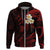 Custom Niihau Hawaii Hoodie Polynesian Tattoo and Pacific Plumeria Red Vibe LT9 Zip Hoodie Red - Polynesian Pride