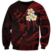 Personalised Niihau Hawaii Sweatshirt Polynesian Tattoo and Pacific Plumeria Red Vibe LT9 Unisex Red - Polynesian Pride