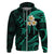 Custom Niihau Hawaii Hoodie Polynesian Tattoo and Pacific Plumeria Turquoise Vibe LT9 Zip Hoodie Turquoise - Polynesian Pride