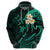 Custom Niihau Hawaii Hoodie Polynesian Tattoo and Pacific Plumeria Turquoise Vibe LT9 - Polynesian Pride