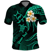 Custom Niihau Hawaii Polo Shirt Polynesian Tattoo and Pacific Plumeria Turquoise Vibe LT9 Turquoise - Polynesian Pride