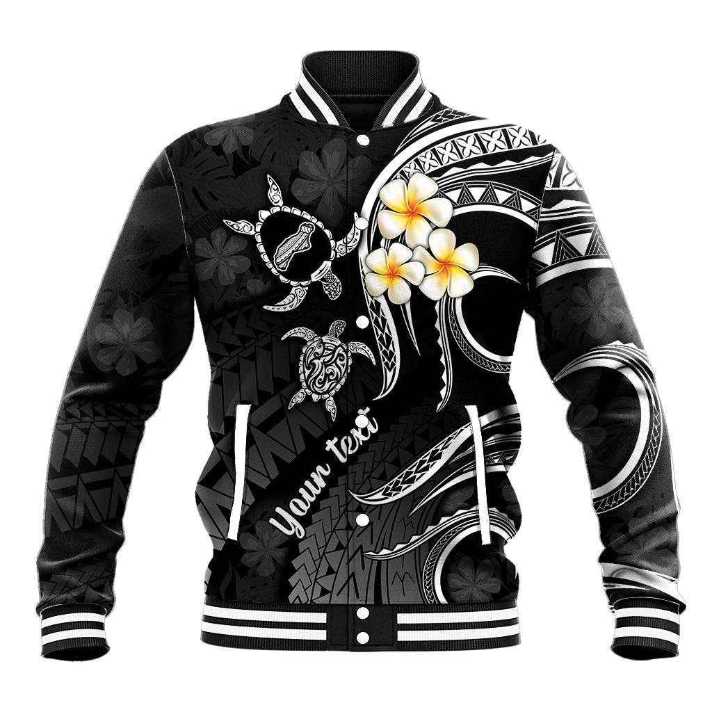 Personalised Niihau Hawaii Baseball Jacket Polynesian Tattoo and Pacific Plumeria White Vibe LT9 Unisex White - Polynesian Pride