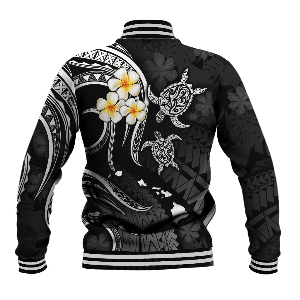 Personalised Niihau Hawaii Baseball Jacket Polynesian Tattoo and Pacific Plumeria White Vibe LT9 - Polynesian Pride