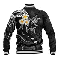Personalised Niihau Hawaii Baseball Jacket Polynesian Tattoo and Pacific Plumeria White Vibe LT9 - Polynesian Pride