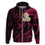 Custom Molokai Hawaii Hoodie Polynesian Tattoo and Pacific Plumeria Pink Vibe LT9 Zip Hoodie Pink - Polynesian Pride