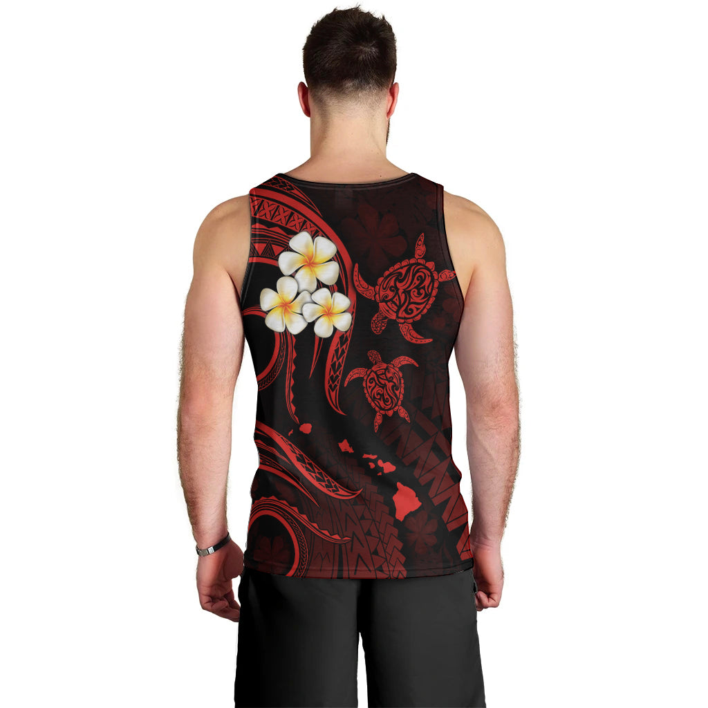 Personalised Molokai Hawaii Men Tank Top Polynesian Tattoo and Pacific Plumeria Red Vibe LT9 - Polynesian Pride