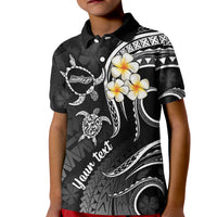 Personalised Molokai Hawaii Kid Polo Shirt Polynesian Tattoo and Pacific Plumeria White Vibe LT9 Kid White - Polynesian Pride