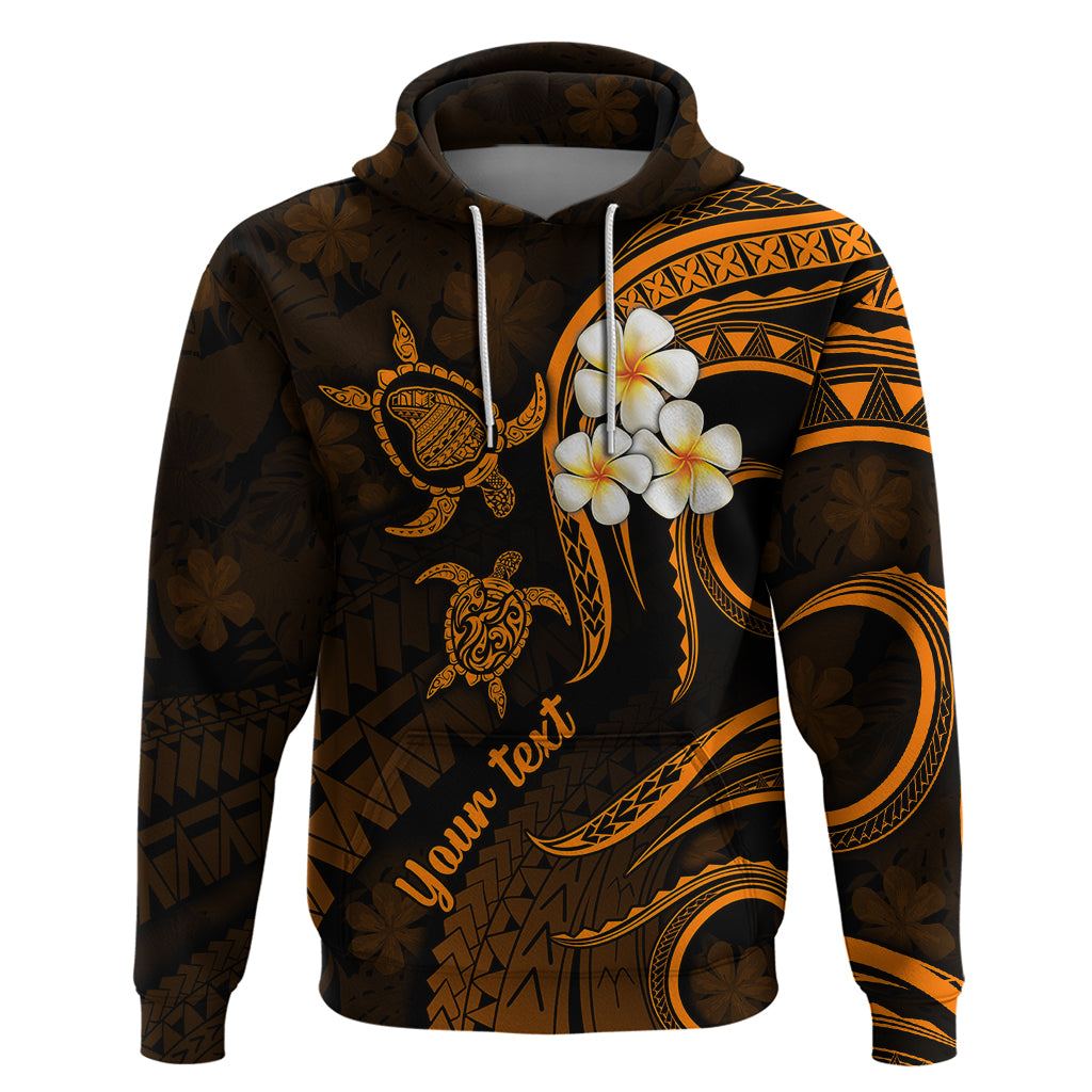 Custom Lanai Hawaii Hoodie Polynesian Tattoo and Pacific Plumeria Gold Vibe LT9 Pullover Hoodie Gold - Polynesian Pride