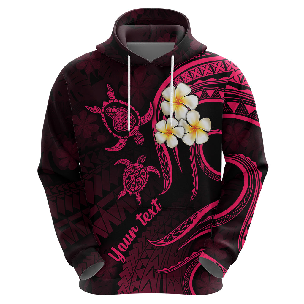 Custom Lanai Hawaii Hoodie Polynesian Tattoo and Pacific Plumeria Pink Vibe LT9 - Polynesian Pride