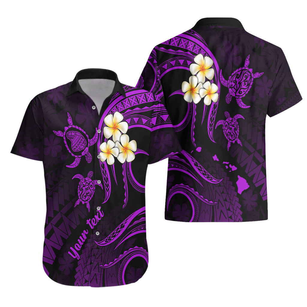 Personalised Lanai Hawaii Hawaiian Shirt Polynesian Tattoo and Pacific Plumeria Purple Vibe LT9 - Polynesian Pride