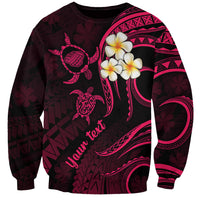 Personalised Kauai Hawaii Sweatshirt Polynesian Tattoo and Pacific Plumeria Pink Vibe LT9 Unisex Pink - Polynesian Pride