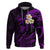 Custom Kauai Hawaii Hoodie Polynesian Tattoo and Pacific Plumeria Purple Vibe LT9 Pullover Hoodie Purple - Polynesian Pride