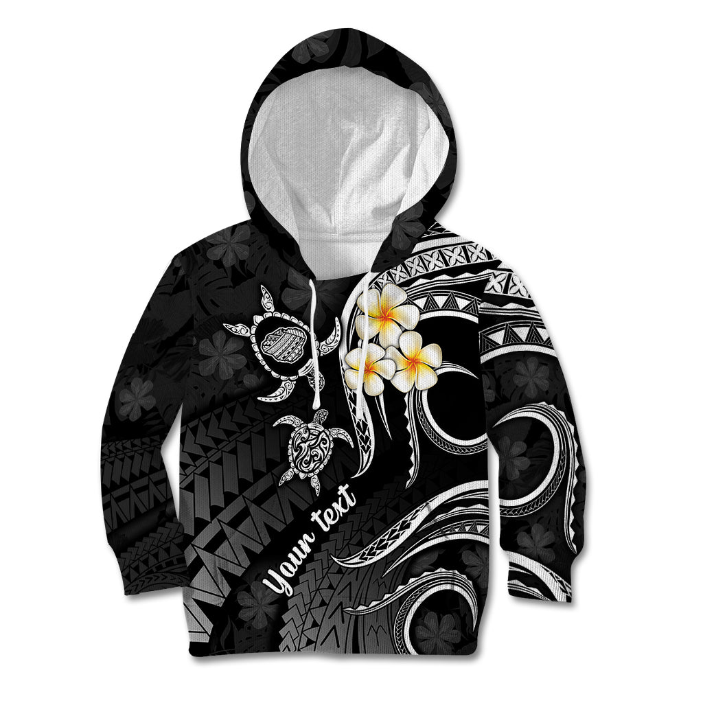 Personalised Kauai Hawaii Kid Hoodie Polynesian Tattoo and Pacific Plumeria White Vibe LT9 Hoodie White - Polynesian Pride
