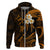 Custom Kahoolawe Hawaii Hoodie Polynesian Tattoo and Pacific Plumeria Gold Vibe LT9 Zip Hoodie Gold - Polynesian Pride