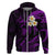 Custom Kahoolawe Hawaii Hoodie Polynesian Tattoo and Pacific Plumeria Purple Vibe LT9 Zip Hoodie Purple - Polynesian Pride