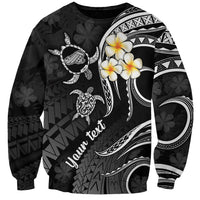 Personalised Kahoolawe Hawaii Sweatshirt Polynesian Tattoo and Pacific Plumeria White Vibe LT9 Unisex White - Polynesian Pride
