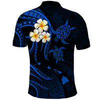 Hawaii Polo Shirt Maui Islands Pacific Plumeria Blue Vibe LT9 - Polynesian Pride