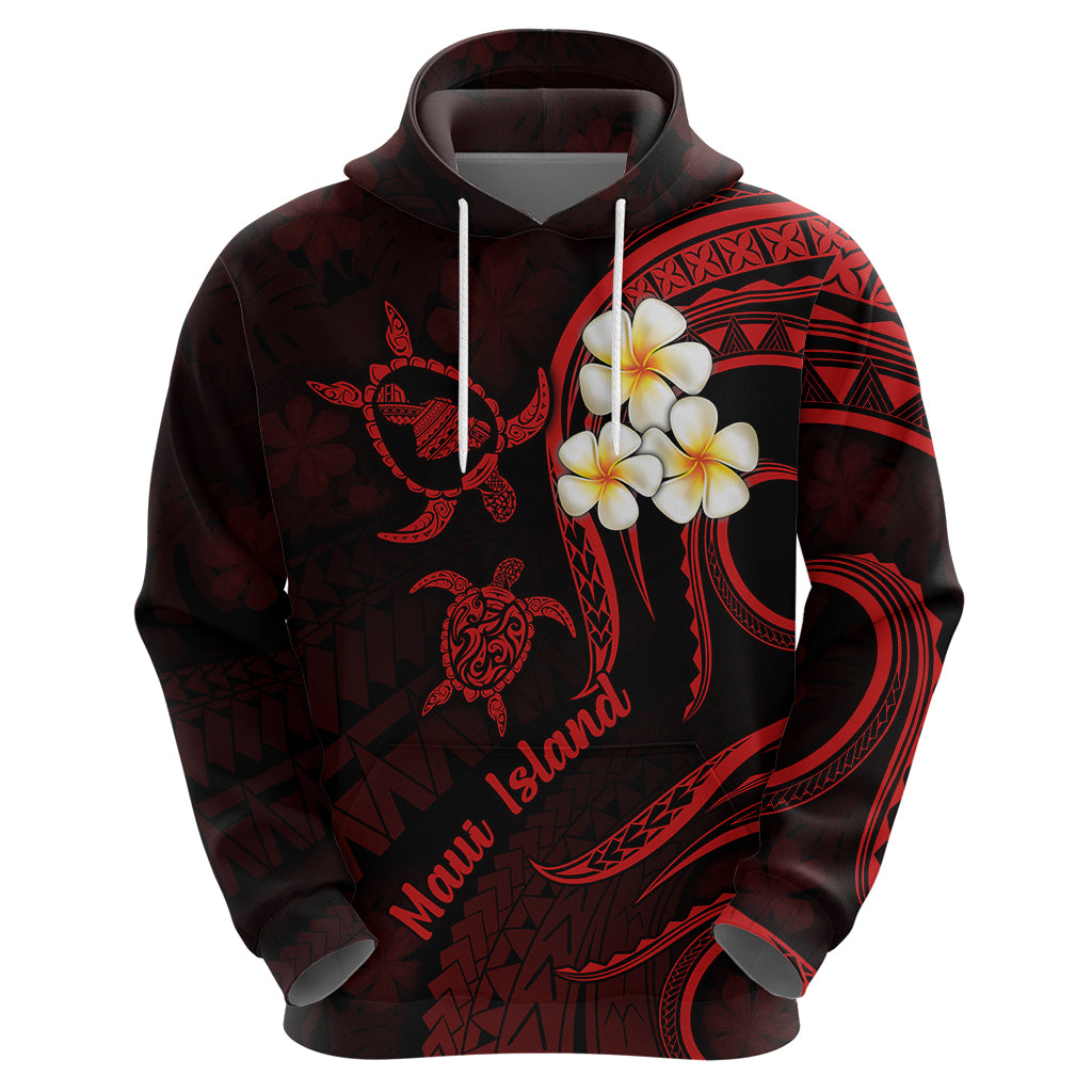 Hawaii Hoodie Maui Islands Pacific Plumeria Red Vibe LT9 - Polynesian Pride