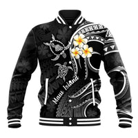 Hawaii Baseball Jacket Maui Islands Pacific Plumeria White Vibe LT9 Unisex White - Polynesian Pride
