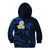 Personalised Maui Hawaii Kid Hoodie Polynesian Tattoo and Pacific Plumeria Blue Vibe LT9 - Polynesian Pride