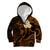 Personalised Maui Hawaii Kid Hoodie Polynesian Tattoo and Pacific Plumeria Gold Vibe LT9 Zip Hoodie Gold - Polynesian Pride
