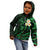 Personalised Maui Hawaii Kid Hoodie Polynesian Tattoo and Pacific Plumeria Green Vibe LT9 - Polynesian Pride