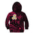 Personalised Maui Hawaii Kid Hoodie Polynesian Tattoo and Pacific Plumeria Pink Vibe LT9 - Polynesian Pride