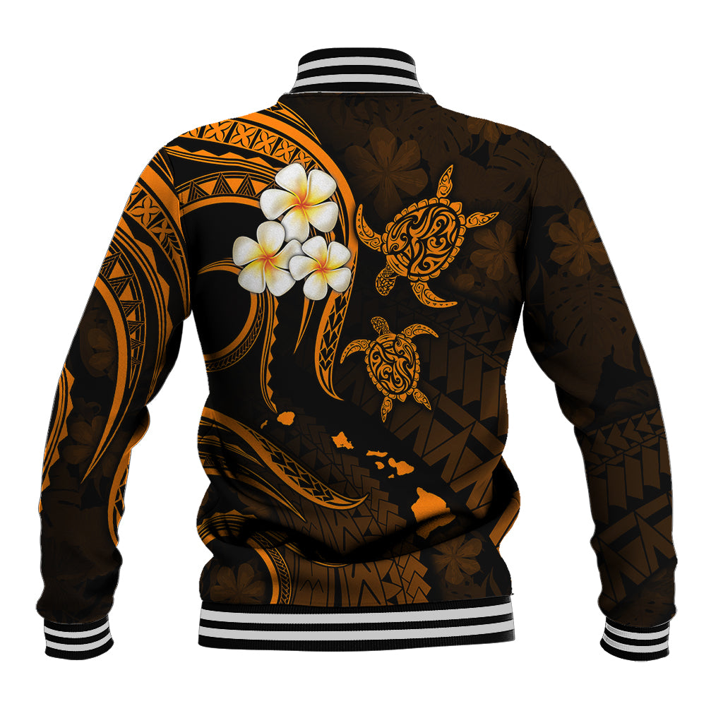 Hawaii Baseball Jacket Oahu Islands Pacific Plumeria Gold Vibe LT9 - Polynesian Pride