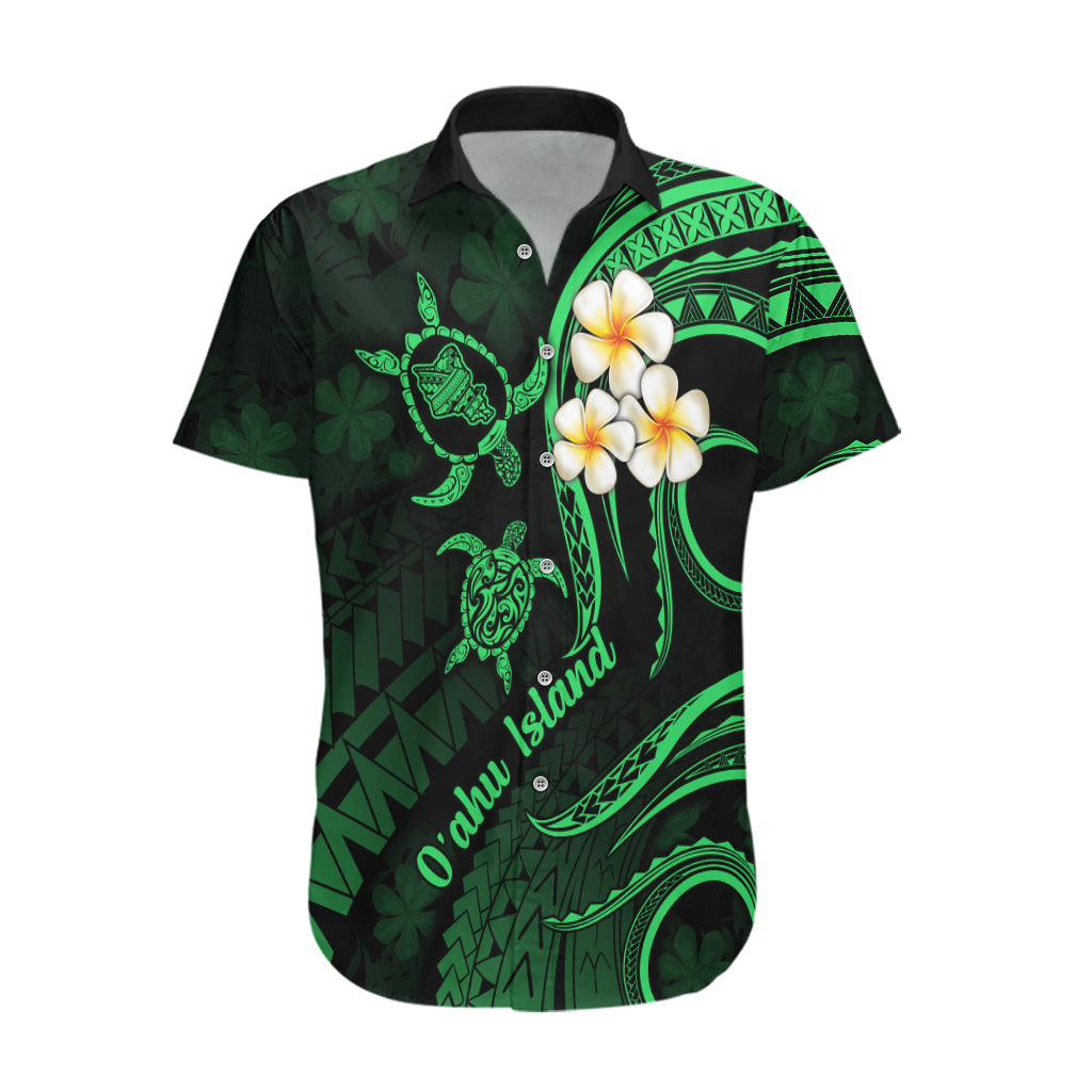 Hawaii Hawaiian Shirt Oahu Islands Pacific Plumeria Green Vibe LT9 Green - Polynesian Pride