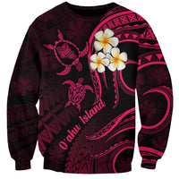 Hawaii Sweatshirt Oahu Islands Pacific Plumeria Pink Vibe LT9 Unisex Pink - Polynesian Pride