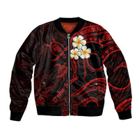 Hawaii Bomber Jacket Oahu Islands Pacific Plumeria Red Vibe LT9 Unisex Red - Polynesian Pride