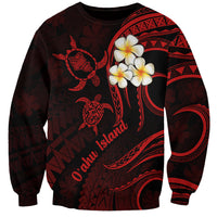Hawaii Sweatshirt Oahu Islands Pacific Plumeria Red Vibe LT9 Unisex Red - Polynesian Pride