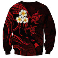 Hawaii Sweatshirt Oahu Islands Pacific Plumeria Red Vibe LT9 - Polynesian Pride