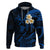 Custom Oahu Hawaii Hoodie Polynesian Tattoo and Pacific Plumeria Blue Vibe LT9 Pullover Hoodie Blue - Polynesian Pride