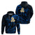 Custom Oahu Hawaii Hoodie Polynesian Tattoo and Pacific Plumeria Blue Vibe LT9 - Polynesian Pride