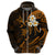 Custom Oahu Hawaii Hoodie Polynesian Tattoo and Pacific Plumeria Gold Vibe LT9 - Polynesian Pride